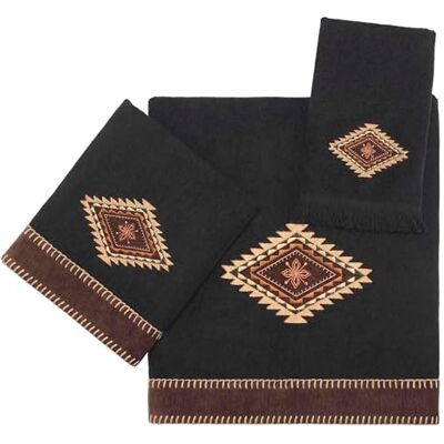 Avanti Linens Essentials Mojave Collection, 3-częściowy zestaw ręczników, czarny Avanti Linens Essentials Mojave Collection, 3-częściowy zestaw ręczników, czarny