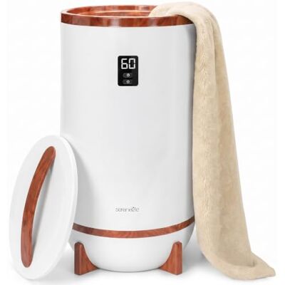SereneLife Single Touch Towel and Blanket Warmer with Fragrant Disc Holder and LED Ring Red, Perfect Size for Two Large Bath Towels, Automatically Shut off Feature (Cherry) SereneLife Single Touch Towel and Blanket Warmer with Fragrant Disc Holder and LED Ring Red, Perfect Size for Two Large Bath Towels, Automatically Shut off Feature (Cherry)