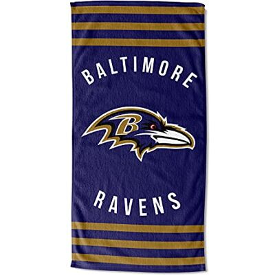 Northwest NFL Baltimore Ravens Ręcznik plażowy dla dorosłych, uniseks, 76 x 152 cm, paski Northwest NFL Baltimore Ravens Ręcznik plażowy dla dorosłych, uniseks, 76 x 152 cm, paski
