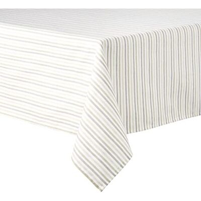 Martha Stewart Obrus w paski stokrotka, pojedyncze opakowanie, beżowy/brązowy, 152 cm x 260 cm Martha Stewart Obrus w paski stokrotka, pojedyncze opakowanie, beżowy/brązowy, 152 cm x 260 cm