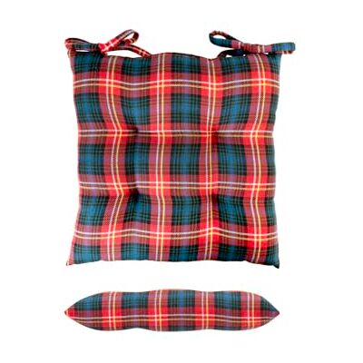H&H Tartan poduszka na krzesło z recyklingu bawełny, 40 cm, Boże Narodzenie, Święto H&H Tartan poduszka na krzesło z recyklingu bawełny, 40 cm, Boże Narodzenie, Święto