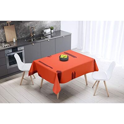 Bonamaison Dekoracja kuchenna, obrus, pomarańczowy bordowy, 140 x 140 cm – zaprojektowany i wyprodukowany w Turcji Bonamaison Dekoracja kuchenna, obrus, pomarańczowy bordowy, 140 x 140 cm – zaprojektowany i wyprodukowany w Turcji
