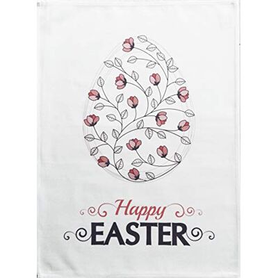 Half a Donkey Happy Easter Pink Easter Egg Design duży bawełniany ręcznik do herbaty Half a Donkey Happy Easter Pink Easter Egg Design duży bawełniany ręcznik do herbaty