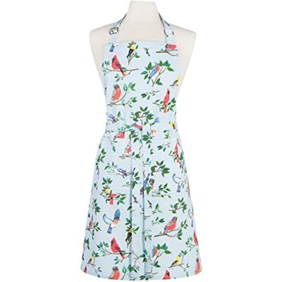 Now Designs Bawełniany fartuch kuchenny unisex szefa kuchni, śpiew ptaków, 71 x 81 cm Now Designs Bawełniany fartuch kuchenny unisex szefa kuchni, śpiew ptaków, 71 x 81 cm
