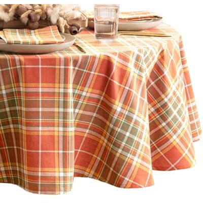 Elrene Dom Moda Hawley Plaid Jesień/Żniwa/Święto Dziękczynienia Bawełniany Owalny obrus, 152.4 cmx213.4 cm Elrene Dom Moda Hawley Plaid Jesień/Żniwa/Święto Dziękczynienia Bawełniany Owalny obrus, 152.4 cmx213.4 cm
