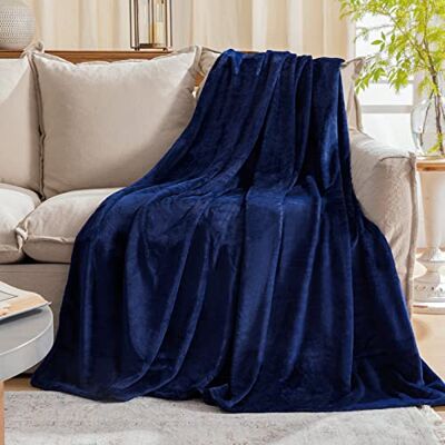 JIAHANNHA Pluszowy koc polarowy granatowy (127 x 152 cm), super miękki, puszysty, przytulny koc flanelowy na kanapę sofę. Lekki koc z mikrofibry JIAHANNHA Pluszowy koc polarowy granatowy (127 x 152 cm), super miękki, puszysty, przytulny koc flanelowy na kanapę sofę. Lekki koc z mikrofibry