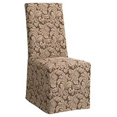 Surefit Sure Fit Scroll Box poduszka pełna pokrowiec na krzesło do jadalni, brązowy Surefit Sure Fit Scroll Box poduszka pełna pokrowiec na krzesło do jadalni, brązowy