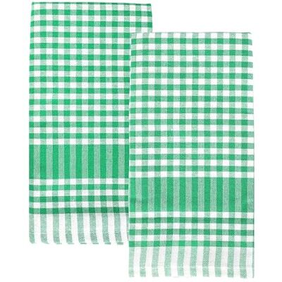 Talking Tables 2 x zielone ręczniki kuchenne w kratkę tkaniny tekstylne ściereczki do naczyń duże serwetki w kratkę chłonne trwałe miękkie bawełniane szybkoschnące, opakowanie ekologiczne 45 cm x 70 Talking Tables 2 x zielone ręczniki kuchenne w kratkę tkaniny tekstylne ściereczki do naczyń duże serwetki w kratkę chłonne trwałe miękkie bawełniane szybkoschnące, opakowanie ekologiczne 45 cm x 70