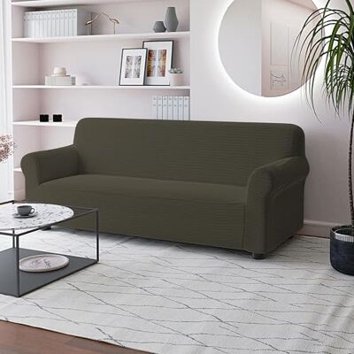 Italian Bed Linen FASHIONABLE pokrowiec na sofę z pełnym pokryciem, taupe 3-osobowy Italian Bed Linen FASHIONABLE pokrowiec na sofę z pełnym pokryciem, taupe 3-osobowy