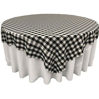LA Linen Kwadratowy obrus w kratę, 182 na 183 cm, czarny/biały LA Linen Kwadratowy obrus w kratę, 182 na 183 cm, czarny/biały