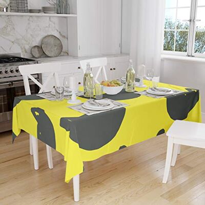 Bonamaison Dekoracja kuchenna, obrus, neonowy żółty, dym, 140 x 160 cm – zaprojektowany i wyprodukowany w Turcji Bonamaison Dekoracja kuchenna, obrus, neonowy żółty, dym, 140 x 160 cm – zaprojektowany i wyprodukowany w Turcji