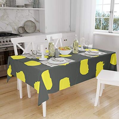 Bonamaison Dekoracja kuchenna, obrus, neonowy żółty, dym, 140 x 160 cm – zaprojektowany i wyprodukowany w Turcji Bonamaison Dekoracja kuchenna, obrus, neonowy żółty, dym, 140 x 160 cm – zaprojektowany i wyprodukowany w Turcji