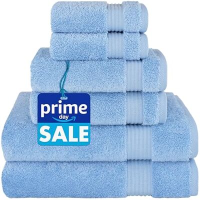 Cotton Paradise 6-częściowy zestaw ręczników, 100% turecka bawełna, miękkie, chłonne ręczniki do łazienki, 2 ręczniki kąpielowe, 2 ręczniki do rąk, 2 myjki, błękitny zestaw ręczników Cotton Paradise 6-częściowy zestaw ręczników, 100% turecka bawełna, miękkie, chłonne ręczniki do łazienki, 2 ręczniki kąpielowe, 2 ręczniki do rąk, 2 myjki, błękitny zestaw ręczników