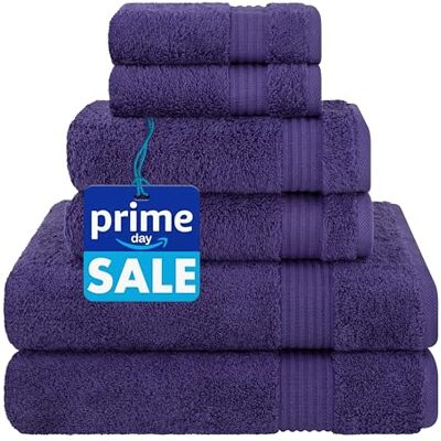 Cotton Paradise 6-częściowy zestaw ręczników, 100% bawełna, miękkie, chłonne, tureckie ręczniki do łazienki, 2 ręczniki kąpielowe, 2 ręczniki do rąk, 2 ściereczki, fioletowy zestaw ręczników Cotton Paradise 6-częściowy zestaw ręczników, 100% bawełna, miękkie, chłonne, tureckie ręczniki do łazienki, 2 ręczniki kąpielowe, 2 ręczniki do rąk, 2 ściereczki, fioletowy zestaw ręczników