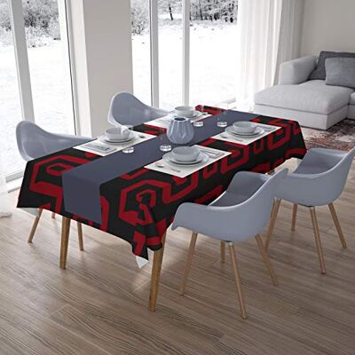Bonamaison Dekoracja kuchenna, obrus, czerwono-czarny, 140 x 200 cm – zaprojektowany i wyprodukowany w Turcji Bonamaison Dekoracja kuchenna, obrus, czerwono-czarny, 140 x 200 cm – zaprojektowany i wyprodukowany w Turcji