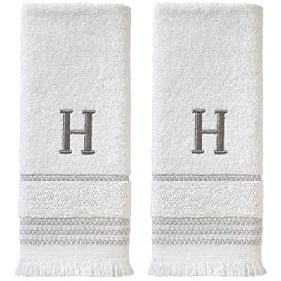 SKL Home codzienny zestaw ręczników z monogramem H, 16 x 26 cm, biały, 2 szt SKL Home codzienny zestaw ręczników z monogramem H, 16 x 26 cm, biały, 2 szt