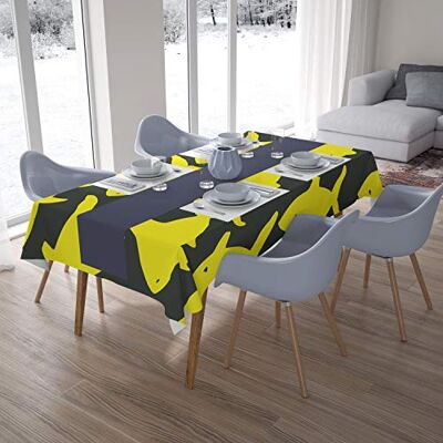 Bonamaison Dekoracja kuchenna, obrus, neonowy żółty, dym, 140 x 200 cm – zaprojektowany i wyprodukowany w Turcji Bonamaison Dekoracja kuchenna, obrus, neonowy żółty, dym, 140 x 200 cm – zaprojektowany i wyprodukowany w Turcji
