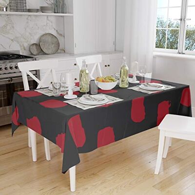 Bonamaison Dekoracja kuchenna, obrus, czerwony czarny, 140 x 160 cm zaprojektowany i wyprodukowany w Turcji Bonamaison Dekoracja kuchenna, obrus, czerwony czarny, 140 x 160 cm zaprojektowany i wyprodukowany w Turcji
