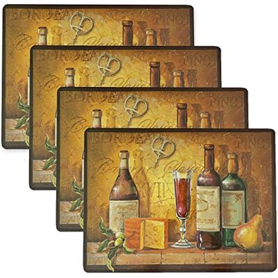 Benson Mills Zestaw 4 podkładek z korka, grube podkładki z korka do kuchni i jadalni, łatwe czyszczenie, prostokątne maty 30 x 40 cm, zestaw 4 szt., wino bordowe Benson Mills Zestaw 4 podkładek z korka, grube podkładki z korka do kuchni i jadalni, łatwe czyszczenie, prostokątne maty 30 x 40 cm, zestaw 4 szt., wino bordowe