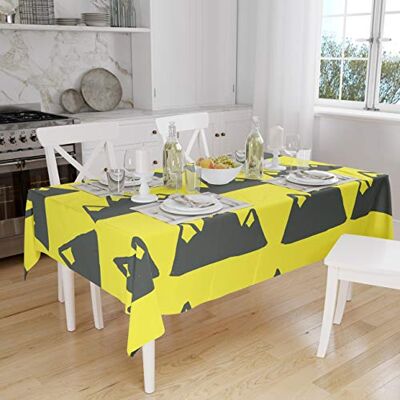 Bonamaison Dekoracja kuchenna, obrus, neonowy żółty, dym, 140 x 160 cm – zaprojektowany i wyprodukowany w Turcji Bonamaison Dekoracja kuchenna, obrus, neonowy żółty, dym, 140 x 160 cm – zaprojektowany i wyprodukowany w Turcji
