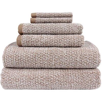 Everplush Diamentowy żakard z recyklingu, 6-częściowy zestaw ręczników kąpielowych, 2 ręczniki kąpielowe, 2 ręczniki do rąk, 2 ściereczki w kolorze khaki Everplush Diamentowy żakard z recyklingu, 6-częściowy zestaw ręczników kąpielowych, 2 ręczniki kąpielowe, 2 ręczniki do rąk, 2 ściereczki w kolorze khaki
