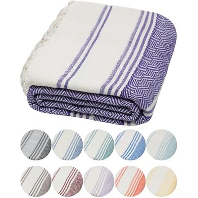 DEMMEX Certyfikowany ręcznik plażowy i kąpielowy w 100% z organicznej bawełny tureckiej – ręcznik hammam pesztemal, ponadwymiarowy, szybkoschnący, bez piasku, kompaktowy, splot diamentowy, wstępnie DEMMEX Certyfikowany ręcznik plażowy i kąpielowy w 100% z organicznej bawełny tureckiej – ręcznik hammam pesztemal, ponadwymiarowy, szybkoschnący, bez piasku, kompaktowy, splot diamentowy, wstępnie