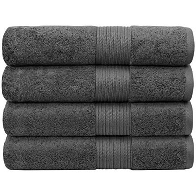 Bumble Towels Bliss Luksusowe ręczniki kąpielowe z czesanej bawełny, 86 x 142 cm, bardzo duże, najwyższej jakości, 650 g/m², miękkie, chłonne, 4 szt., ciemnoszare Bumble Towels Bliss Luksusowe ręczniki kąpielowe z czesanej bawełny, 86 x 142 cm, bardzo duże, najwyższej jakości, 650 g/m², miękkie, chłonne, 4 szt., ciemnoszare