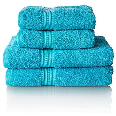Glart Premium zestaw ręczników frotte, seria frotte w 6 kolorach i 5 rozmiarach, kolor: turkusowy, 2 x ręczniki kąpielowe 70 x 140 cm i 2 x ręczniki do rąk 50 x 100 cm Glart Premium zestaw ręczników frotte, seria frotte w 6 kolorach i 5 rozmiarach, kolor: turkusowy, 2 x ręczniki kąpielowe 70 x 140 cm i 2 x ręczniki do rąk 50 x 100 cm
