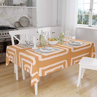 Bonamaison Dekoracja kuchenna, obrus, pomarańczowy, Off White, 140 x 160 cm zaprojektowany i wyprodukowany w Turcji Bonamaison Dekoracja kuchenna, obrus, pomarańczowy, Off White, 140 x 160 cm zaprojektowany i wyprodukowany w Turcji