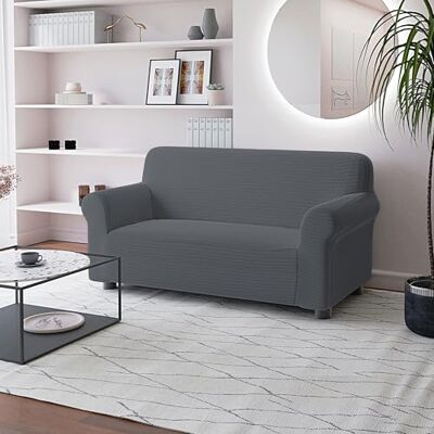 Italian Bed Linen FASHIONABLE pokrowiec na sofę z pełnym pokryciem, ciemnoszary, 2-osobowy Italian Bed Linen FASHIONABLE pokrowiec na sofę z pełnym pokryciem, ciemnoszary, 2-osobowy