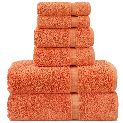 Chakir Turkish Linens Luksusowa jakość spa i hotelowa wysokiej jakości turecka bawełna, 6-częściowy zestaw ręczników (2 x ręczniki kąpielowe, 2 x ręcznik do rąk, 2 x myjka) Chakir Turkish Linens Luksusowa jakość spa i hotelowa wysokiej jakości turecka bawełna, 6-częściowy zestaw ręczników (2 x ręczniki kąpielowe, 2 x ręcznik do rąk, 2 x myjka)