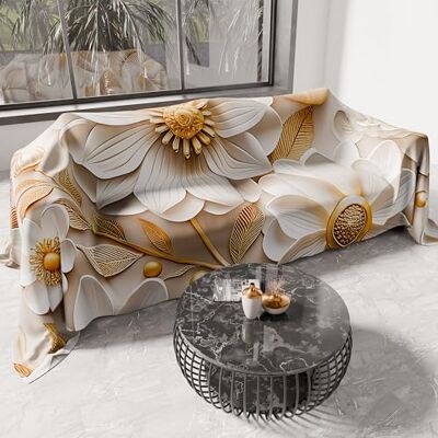 PETTI Artigiani Italiani Pokrowiec na sofę z mikrofibry 260 x 270 cm, kwiatowy wzór 05 13 Wielofunkcyjny na sofę, narzuty i nakrycie stołu Zmywalny pokrowiec ochronny PETTI Artigiani Italiani Pokrowiec na sofę z mikrofibry 260 x 270 cm, kwiatowy wzór 05 13 Wielofunkcyjny na sofę, narzuty i nakrycie stołu Zmywalny pokrowiec ochronny