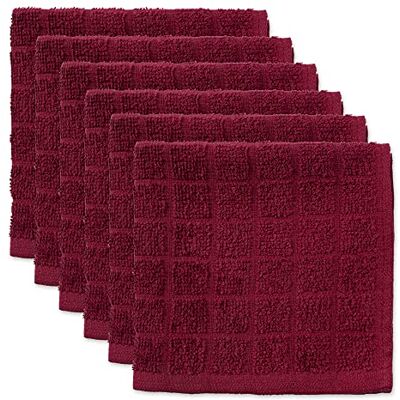 DII Solidny zestaw ściereczek do naczyń, bawełna, wino, 12 x 12 DII Solidny zestaw ściereczek do naczyń, bawełna, wino, 12 x 12