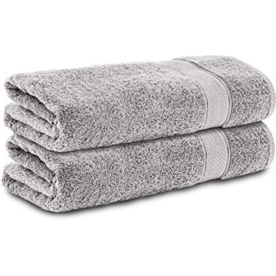 Komfortec Zestaw 2 ręczników ze 100% bawełny, 2 ręczniki do rąk 50 x 100 cm zestaw, frotte, miękki, srebrny Komfortec Zestaw 2 ręczników ze 100% bawełny, 2 ręczniki do rąk 50 x 100 cm zestaw, frotte, miękki, srebrny