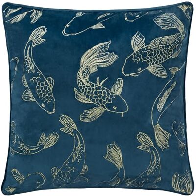Paoletti Koi Pond haftowana aksamitna poszewka na poduszkę granatowa 50 x 50 cm Paoletti Koi Pond haftowana aksamitna poszewka na poduszkę granatowa 50 x 50 cm