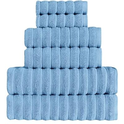 BERIBO Cloud tureckie ręczniki 100% bawełna zestaw 6-620 g/m2 (pudrowy niebieski) BERIBO Cloud tureckie ręczniki 100% bawełna zestaw 6-620 g/m2 (pudrowy niebieski)