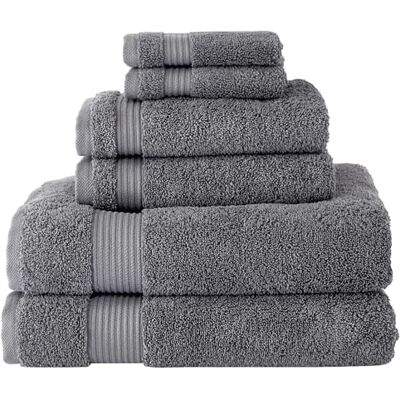 BERIBO Serenity 6-częściowy zestaw ręczników tureckich, 2 x kąpielowy, 2 ręce, 2 ręczniki do twarzy, 600 g/m², 100% bawełna (szary) BERIBO Serenity 6-częściowy zestaw ręczników tureckich, 2 x kąpielowy, 2 ręce, 2 ręczniki do twarzy, 600 g/m², 100% bawełna (szary)