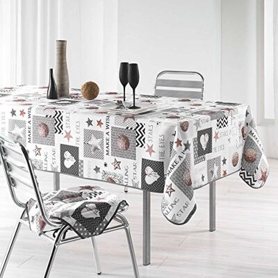L'harmonie du décor L'Harmonie Dekoracyjny Obrus Poliester Starly Print Biały 300 x 150 x 300 cm L'harmonie du décor L'Harmonie Dekoracyjny Obrus Poliester Starly Print Biały 300 x 150 x 300 cm