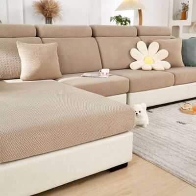 Disayu Magic Sofa 2024, nowy, odporny na zużycie, uniwersalny pokrowiec na sofę, zmywalny, w kształcie litery L, pokrowce na poduszki na sofę segmentową (tekstura, jasna kawa, duży pokrowiec na Disayu Magic Sofa 2024, nowy, odporny na zużycie, uniwersalny pokrowiec na sofę, zmywalny, w kształcie litery L, pokrowce na poduszki na sofę segmentową (tekstura, jasna kawa, duży pokrowiec na