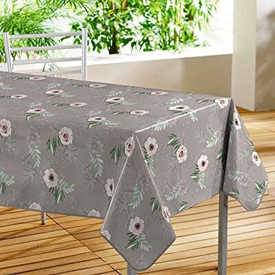 Douceur d'Intérieur , Prostokątny obrus (140 x 240 cm) Anemone Grey, z nadrukiem PVC Douceur d'Intérieur , Prostokątny obrus (140 x 240 cm) Anemone Grey, z nadrukiem PVC