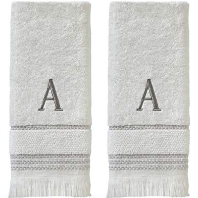 SKL Home codzienny zestaw ręczników z monogramem A, 16 x 26 cm, biały, 2 szt SKL Home codzienny zestaw ręczników z monogramem A, 16 x 26 cm, biały, 2 szt