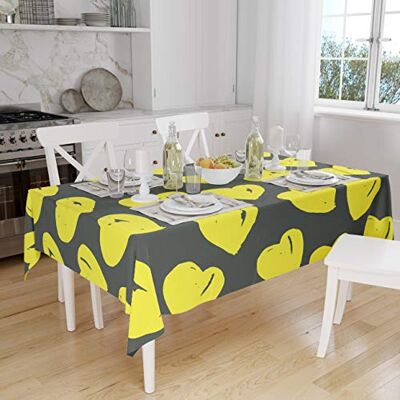Bonamaison Dekoracja kuchenna, obrus, neonowy żółty, dym, 140 x 160 cm – zaprojektowany i wyprodukowany w Turcji Bonamaison Dekoracja kuchenna, obrus, neonowy żółty, dym, 140 x 160 cm – zaprojektowany i wyprodukowany w Turcji
