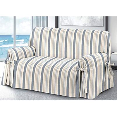 BIANCHERIAWEB Ręcznik Sofa z Lakierem, Ochronna Sofa, Sofa Ochronna, Sofa 2-osobowa, Fantasia Riwiera niebieski BIANCHERIAWEB Ręcznik Sofa z Lakierem, Ochronna Sofa, Sofa Ochronna, Sofa 2-osobowa, Fantasia Riwiera niebieski