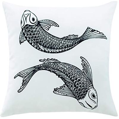 Homing Kissenhülle creme-schwarz, bedruckt (1 Stück) 45x45 cm dekorativer Kissenbezug Homing Kissenhülle creme-schwarz, bedruckt (1 Stück) 45x45 cm dekorativer Kissenbezug