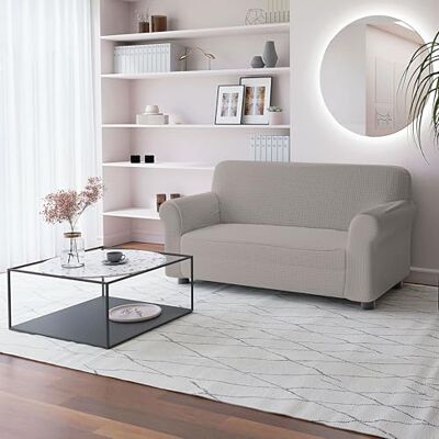 Italian Bed Linen Elastyczny pokrowiec na sofę IRIS z pełnym pokryciem, taupe, 2-osobowy Italian Bed Linen Elastyczny pokrowiec na sofę IRIS z pełnym pokryciem, taupe, 2-osobowy
