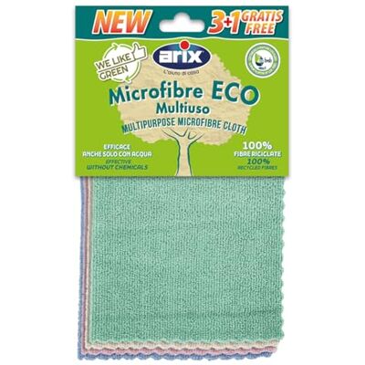 Arix We Like Green Multiple Linea wielofunkcyjne ściereczki z mikrofibry z recyklingu, 30 x 30 cm, kolorowe ściereczki z mikrofibry do wszystkich powierzchni, do czyszczenia i odkurzania, 4 sztuki Arix We Like Green Multiple Linea wielofunkcyjne ściereczki z mikrofibry z recyklingu, 30 x 30 cm, kolorowe ściereczki z mikrofibry do wszystkich powierzchni, do czyszczenia i odkurzania, 4 sztuki