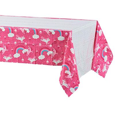 AMERICAN GREETINGS Artykuły imprezowe z jednorożcem, plastikowe pokrowce na stół (3 szt., 137 cm x 243 cm) AMERICAN GREETINGS Artykuły imprezowe z jednorożcem, plastikowe pokrowce na stół (3 szt., 137 cm x 243 cm)