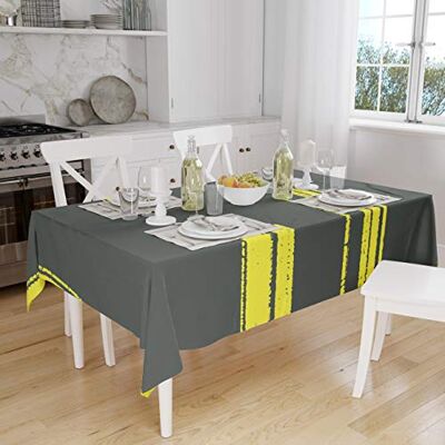 Bonamaison Dekoracja kuchenna, obrus, neonowy żółty, opar, 140 x 160 cm zaprojektowany i wyprodukowany w Turcji Bonamaison Dekoracja kuchenna, obrus, neonowy żółty, opar, 140 x 160 cm zaprojektowany i wyprodukowany w Turcji