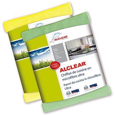 ALCLEAR 8215810yg Ściereczka kuchenna z mikrofibry, wymiary 32 x 36 cm, 1 żółta tkanina, 1 zielona tkanina, zestaw 2 szt ALCLEAR 8215810yg Ściereczka kuchenna z mikrofibry, wymiary 32 x 36 cm, 1 żółta tkanina, 1 zielona tkanina, zestaw 2 szt