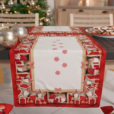 PETTI Artigiani Italiani Bieżnik na stół bożonarodzeniowy, bieżnik kuchenny 140 x 40 cm, świąteczny bieżnik elegancki elf, 100% Made in Itay PETTI Artigiani Italiani Bieżnik na stół bożonarodzeniowy, bieżnik kuchenny 140 x 40 cm, świąteczny bieżnik elegancki elf, 100% Made in Itay